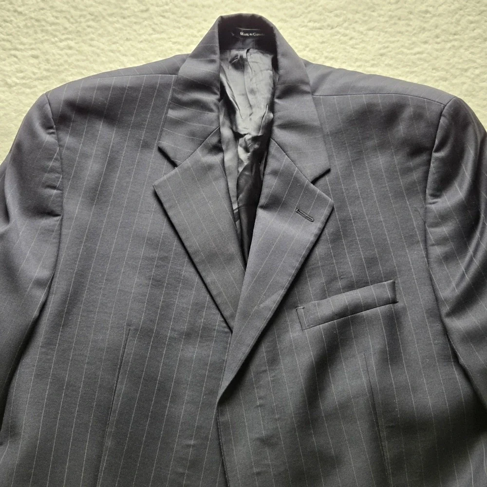 Lauren Ralph Lauren Suit Jacket Mens 42 Gray Pinstripe 2 Button Lord & Taylor